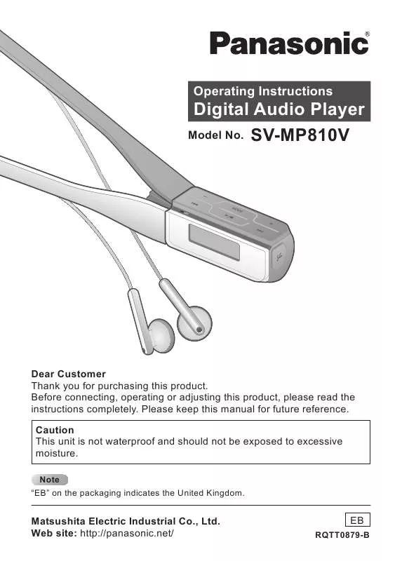 Mode d'emploi PANASONIC SV-MP810V