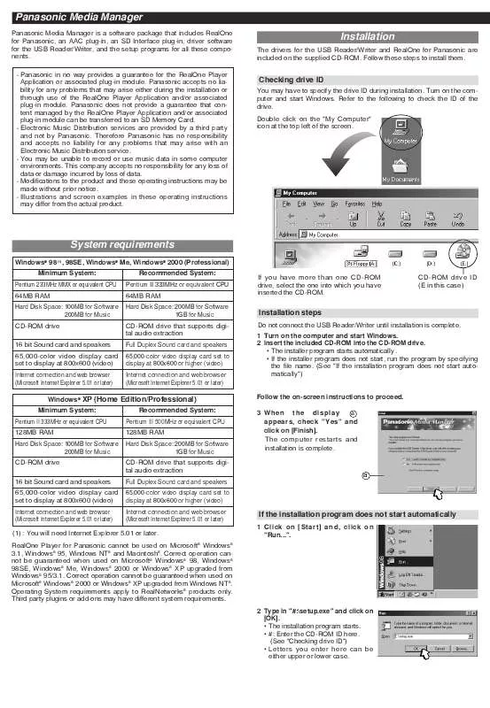 Mode d'emploi PANASONIC SV-SD50