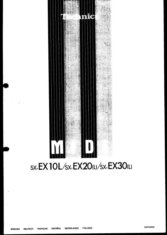 Mode d'emploi PANASONIC SX-EX10