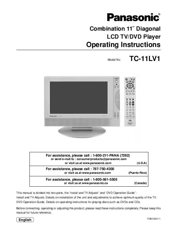 Mode d'emploi PANASONIC TC-11LV1