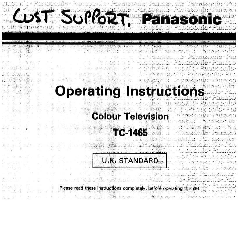 Mode d'emploi PANASONIC TC-1465