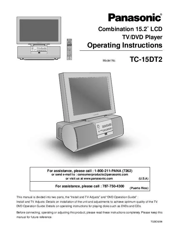 Mode d'emploi PANASONIC TC-15DT2