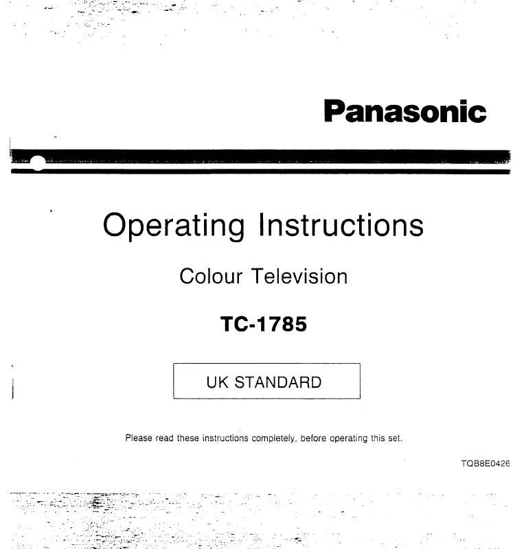 Mode d'emploi PANASONIC TC-1785