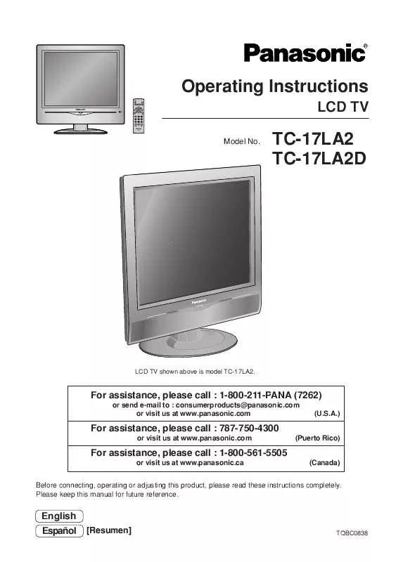 Mode d'emploi PANASONIC TC-17LA2