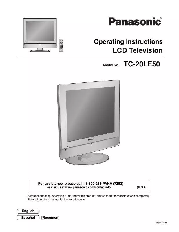 Mode d'emploi PANASONIC TC-20LE50