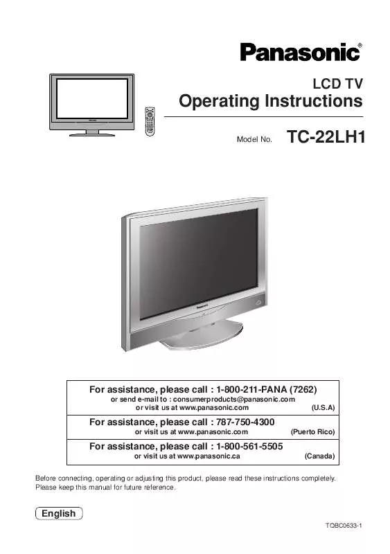 Mode d'emploi PANASONIC TC-22LH1