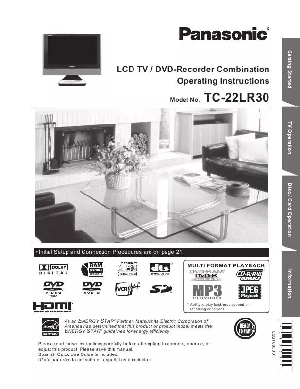 Mode d'emploi PANASONIC TC-22LR30