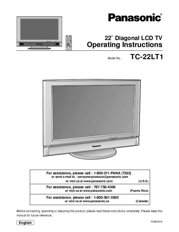 Mode d'emploi PANASONIC TC-22LT1