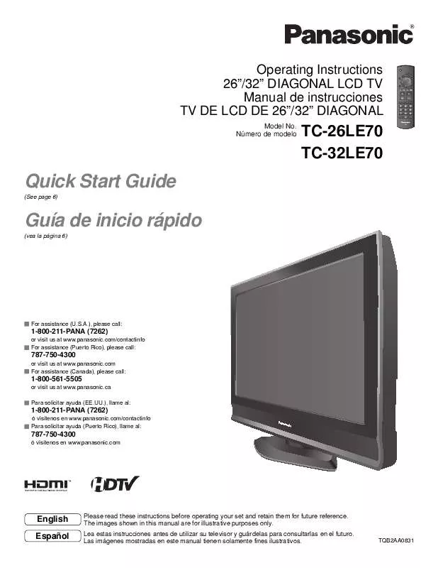 Mode d'emploi PANASONIC TC-26LE70