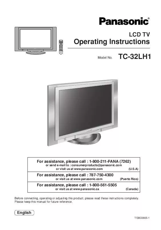 Mode d'emploi PANASONIC TC-32LH1