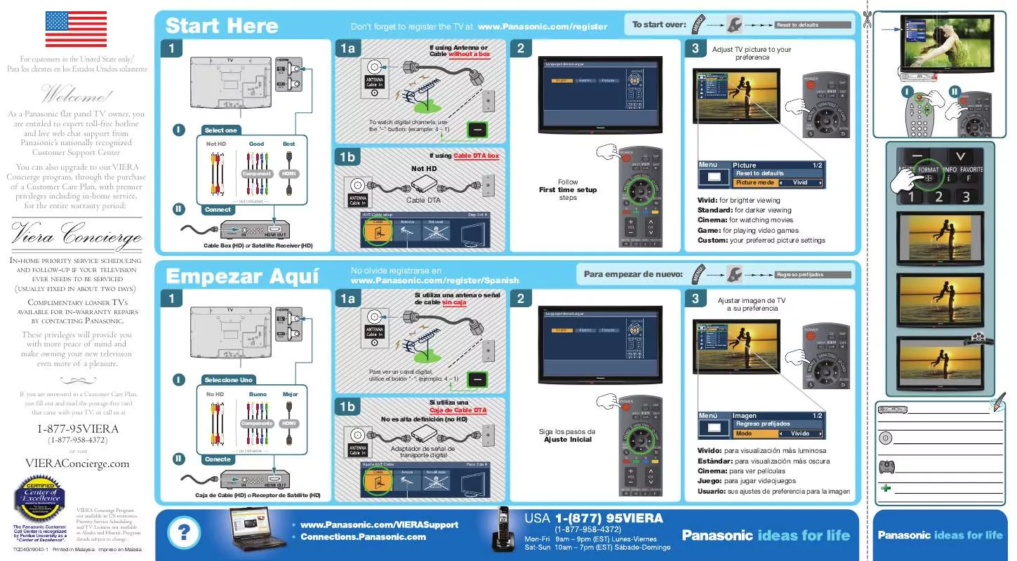 Mode d'emploi PANASONIC TCL37X2