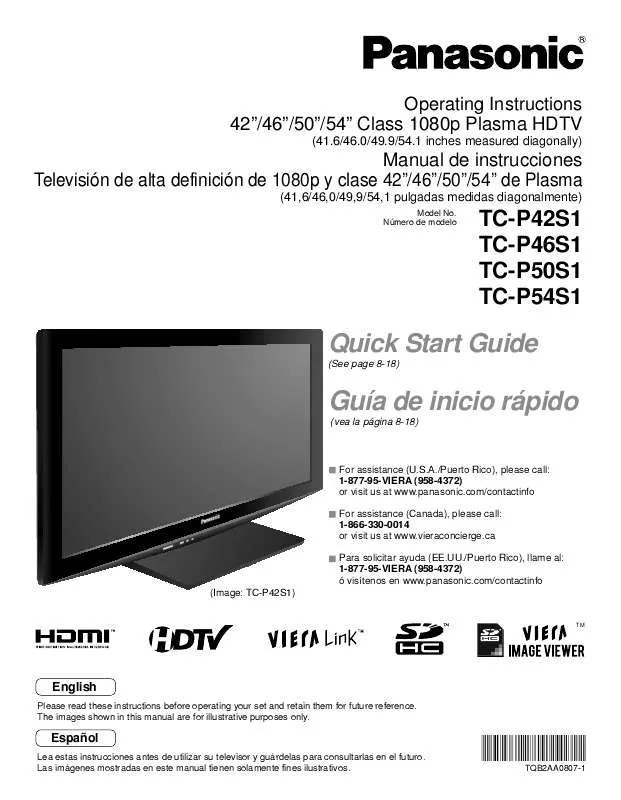 Mode d'emploi PANASONIC TCP46S1