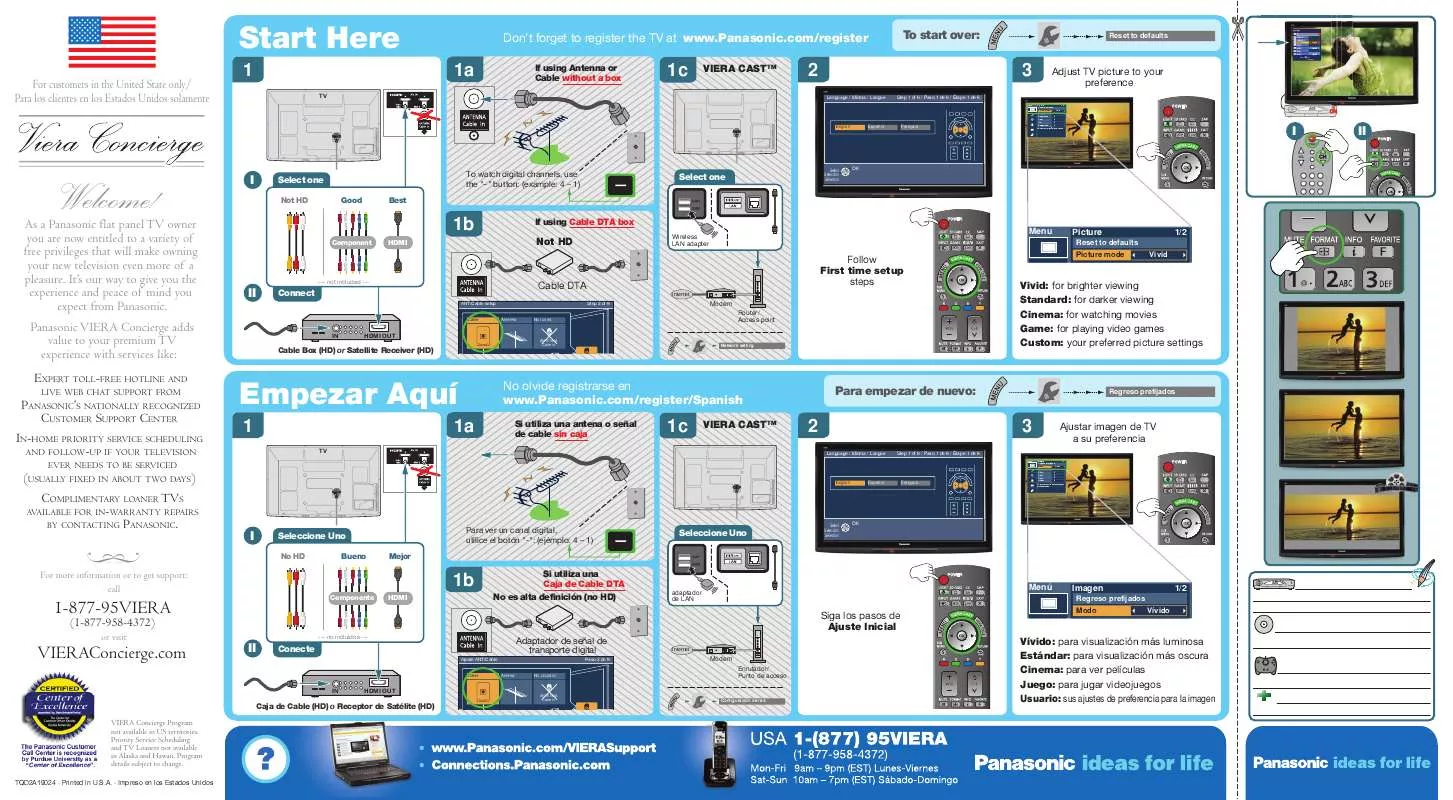 Mode d'emploi PANASONIC TCP50G25