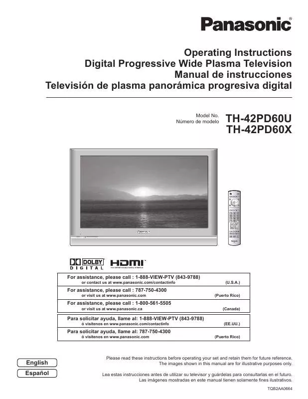 Mode d'emploi PANASONIC TH-42PD60