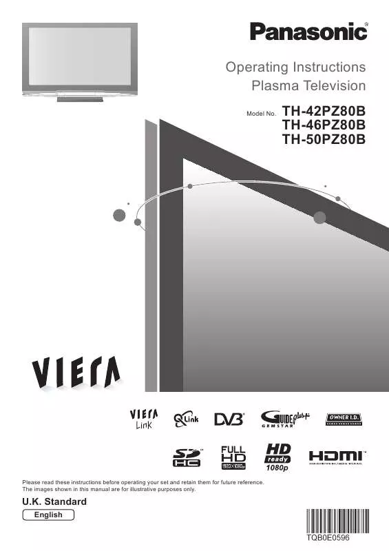 Mode d'emploi PANASONIC TH-42PZ80B