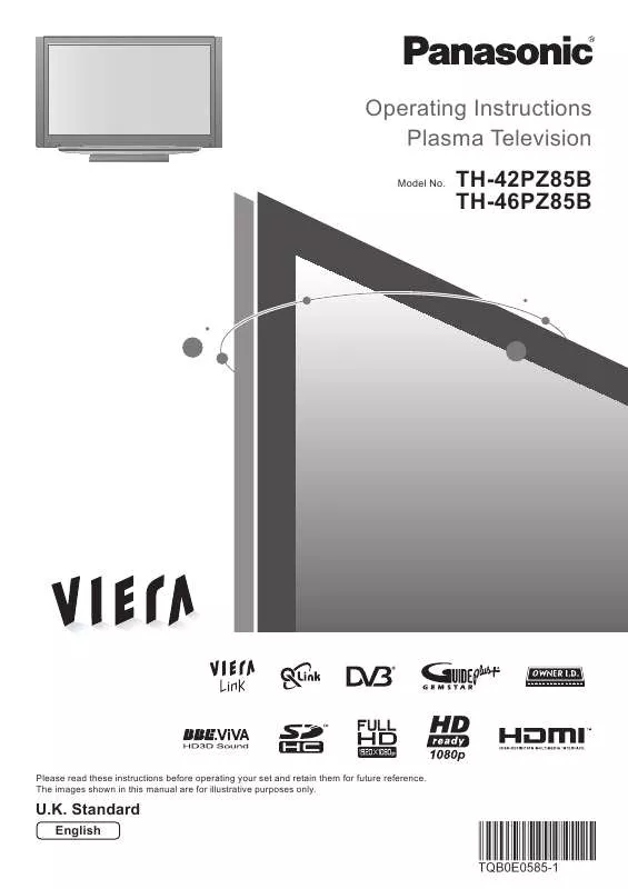 Mode d'emploi PANASONIC TH-42PZ85B