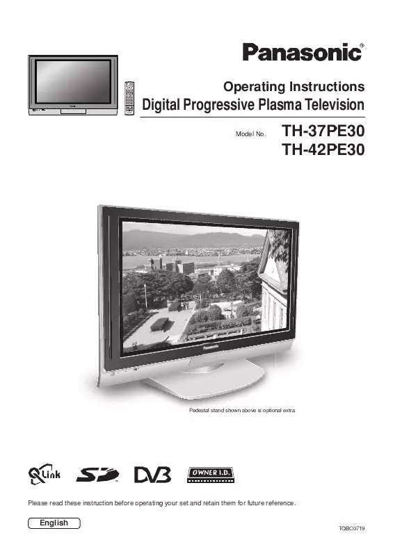 Mode d'emploi PANASONIC TH-37PE30B