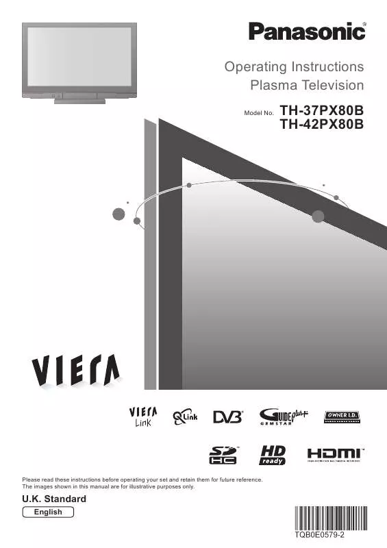 Mode d'emploi PANASONIC TH-37PX80B