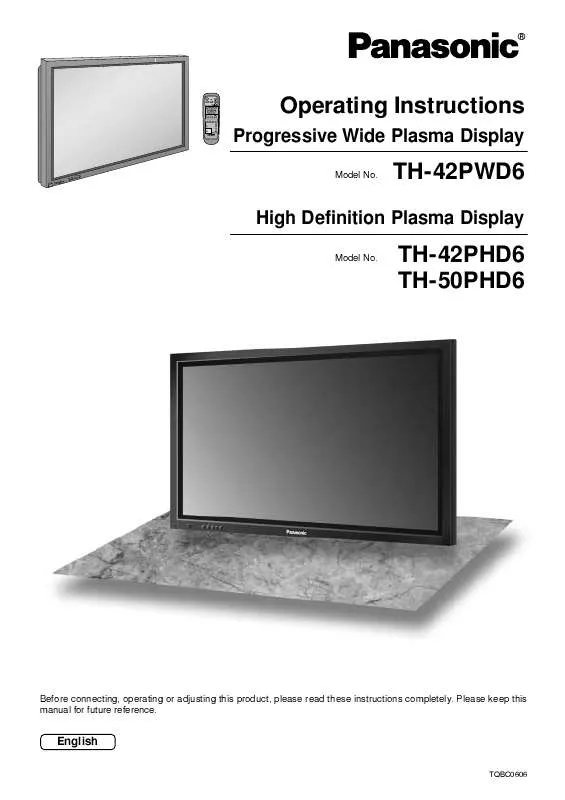 Mode d'emploi PANASONIC TH-42PHD6BX