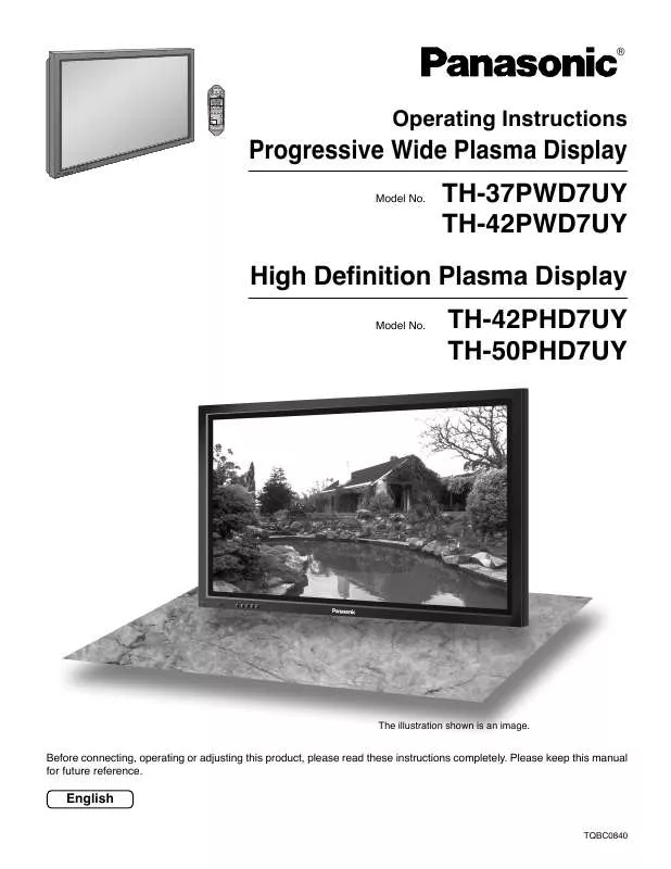 Mode d'emploi PANASONIC TH-42PHD7UY