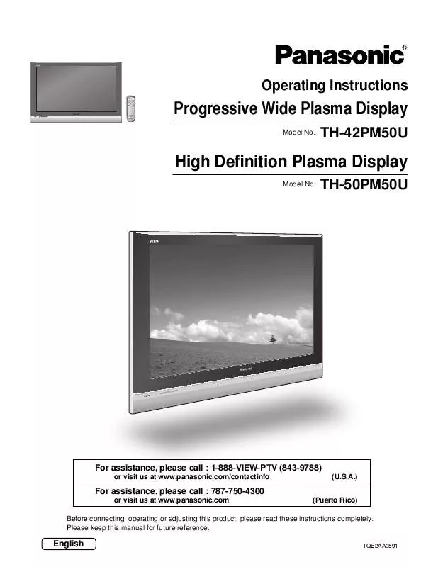 Mode d'emploi PANASONIC TH-42PM50