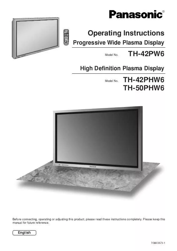 Mode d'emploi PANASONIC TH-42PW6EX