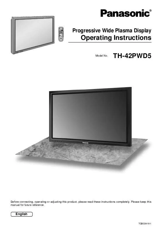 Mode d'emploi PANASONIC TH-42PWD5EX