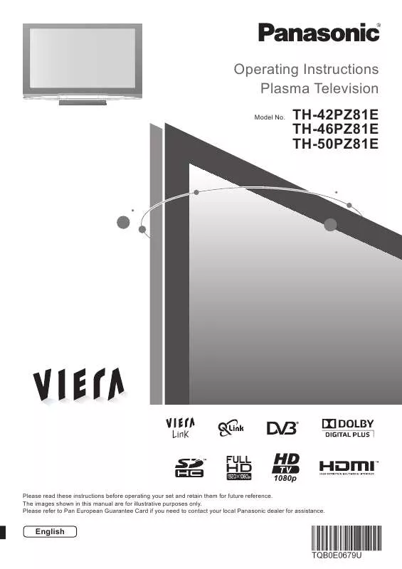 Mode d'emploi PANASONIC TH-42PZ81E