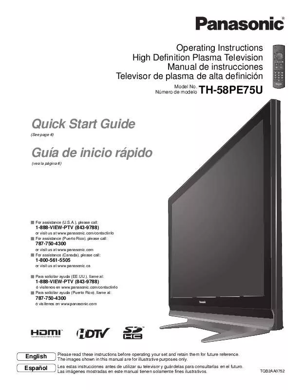 Mode d'emploi PANASONIC TH-58PE75U