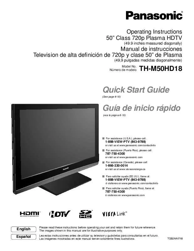 Mode d'emploi PANASONIC TH-M50HD18