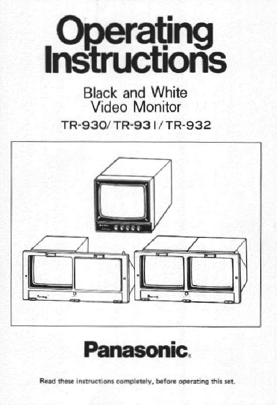 Mode d'emploi PANASONIC TR932