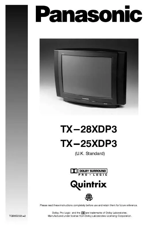 Mode d'emploi PANASONIC TX-25XDP3