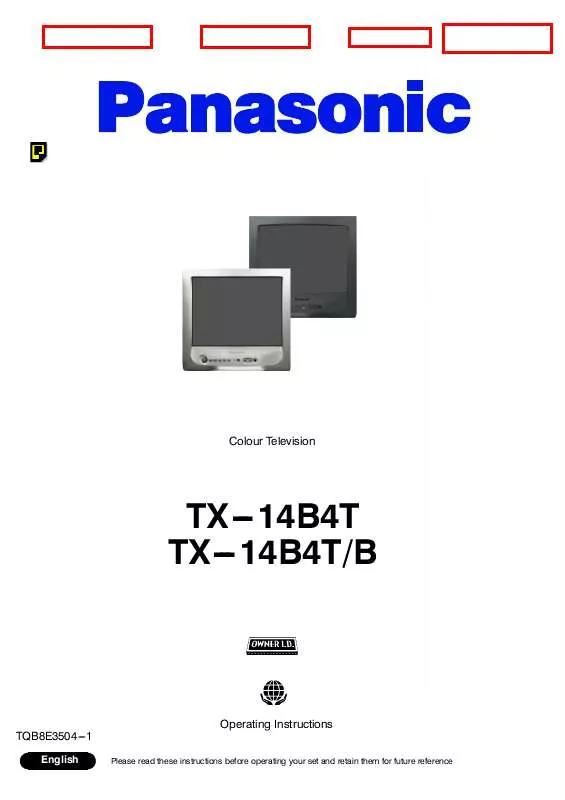 Mode d'emploi PANASONIC TX-14B4T