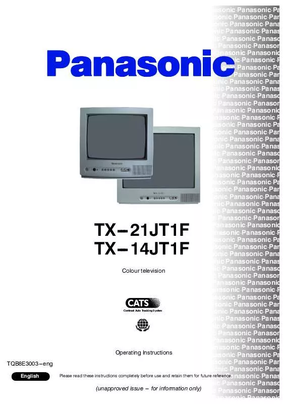 Mode d'emploi PANASONIC TX-14JT1F