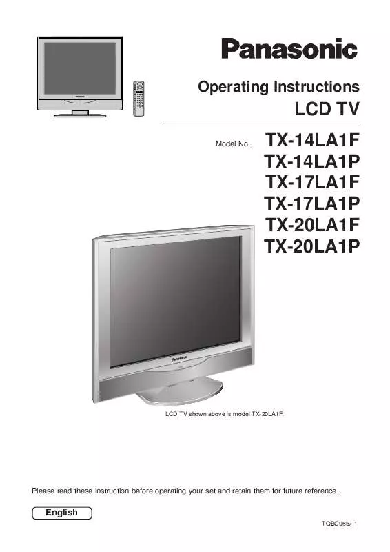 Mode d'emploi PANASONIC TX-14LA1F