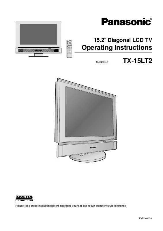 Mode d'emploi PANASONIC TX-15LT2