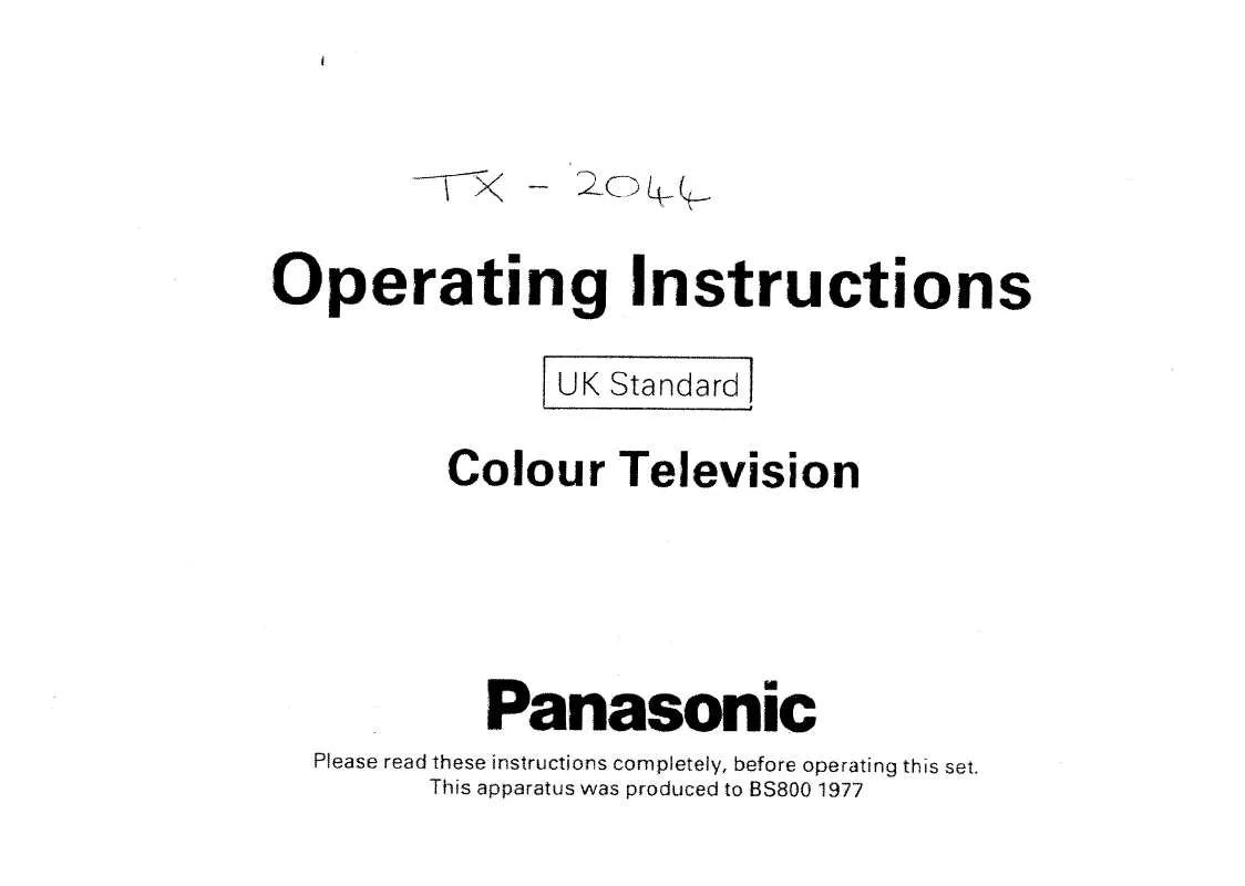 Mode d'emploi PANASONIC TX-2044