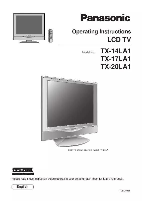 Mode d'emploi PANASONIC TX-20LA1