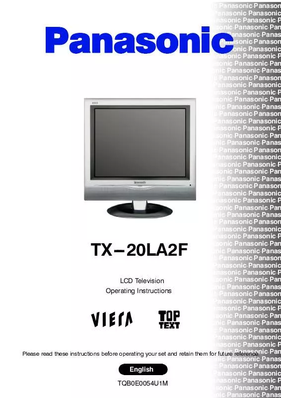 Mode d'emploi PANASONIC TX-20LA2F