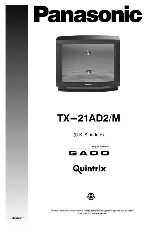 Mode d'emploi PANASONIC TX-21AD2M