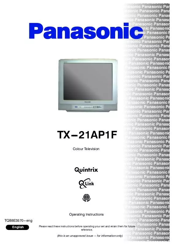 Mode d'emploi PANASONIC TX-21AP1F