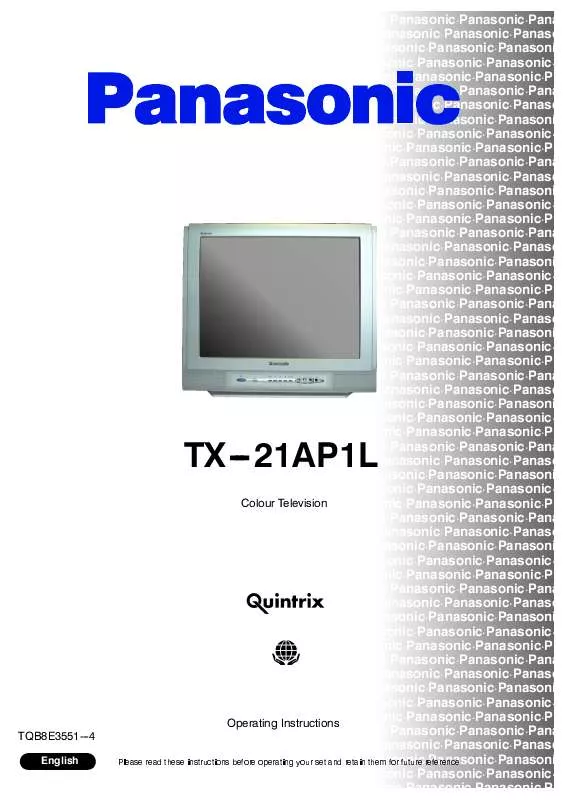 Mode d'emploi PANASONIC TX-21AP1L