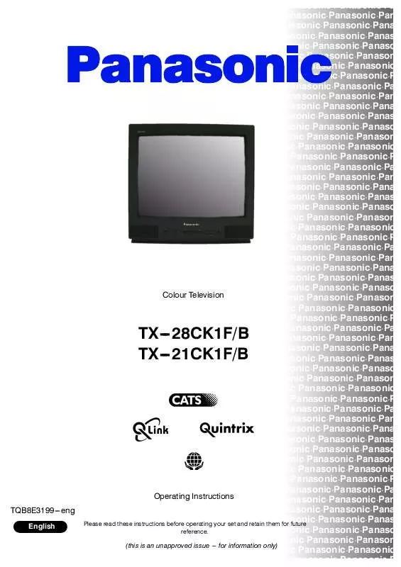 Mode d'emploi PANASONIC TX-21CK1FB