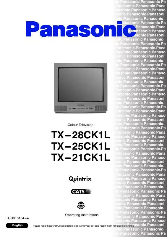 Mode d'emploi PANASONIC TX-21CK1L