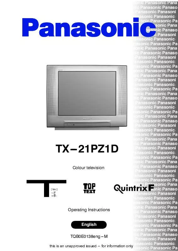 Mode d'emploi PANASONIC TX-21PZ1D