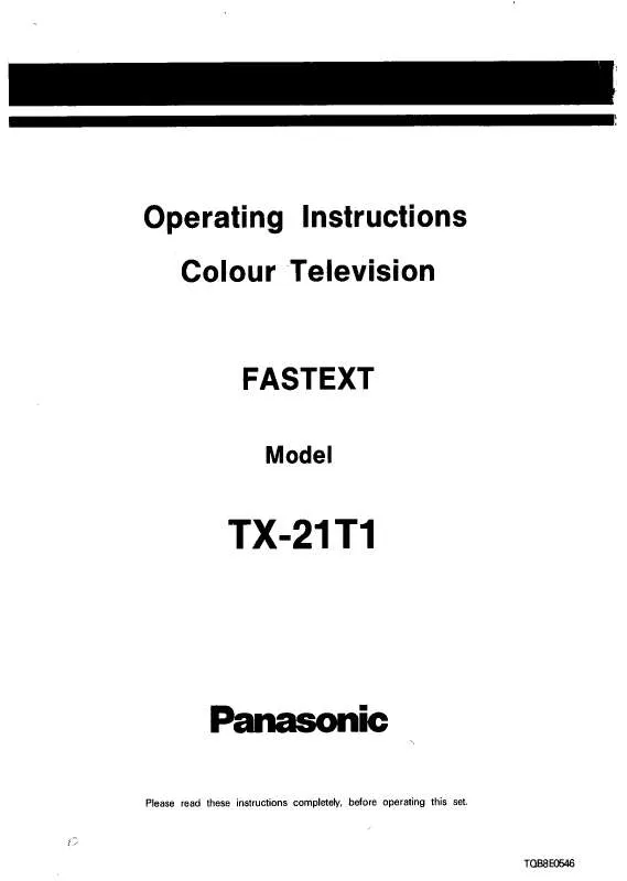 Mode d'emploi PANASONIC TX-21T1