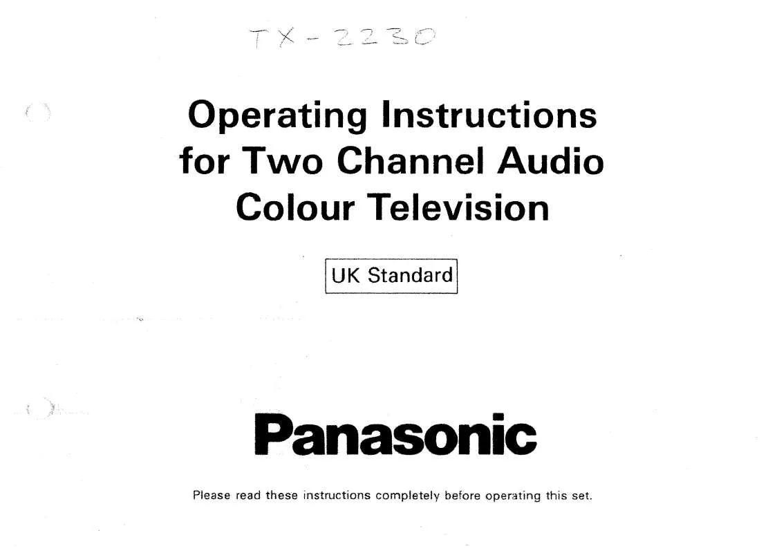 Mode d'emploi PANASONIC TX-2230