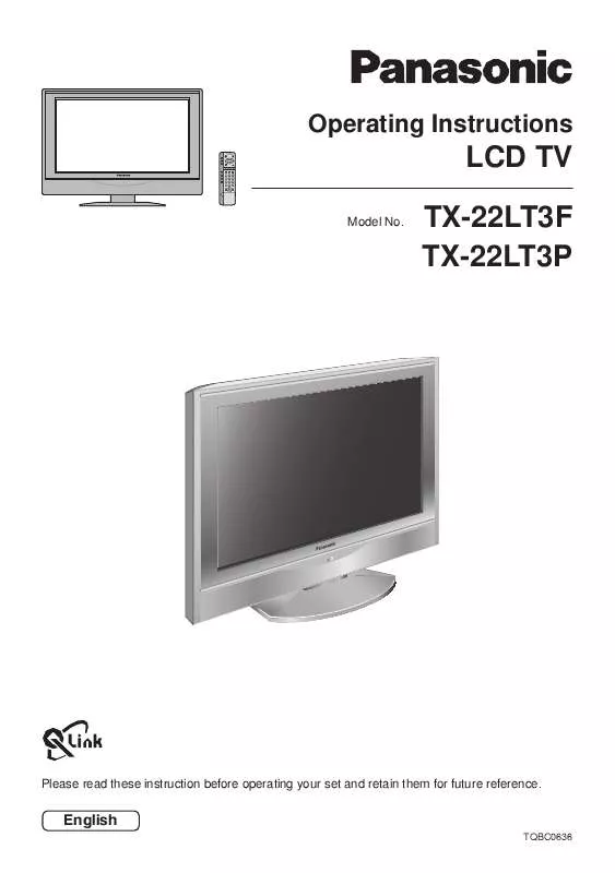 Mode d'emploi PANASONIC TX-22LT3F