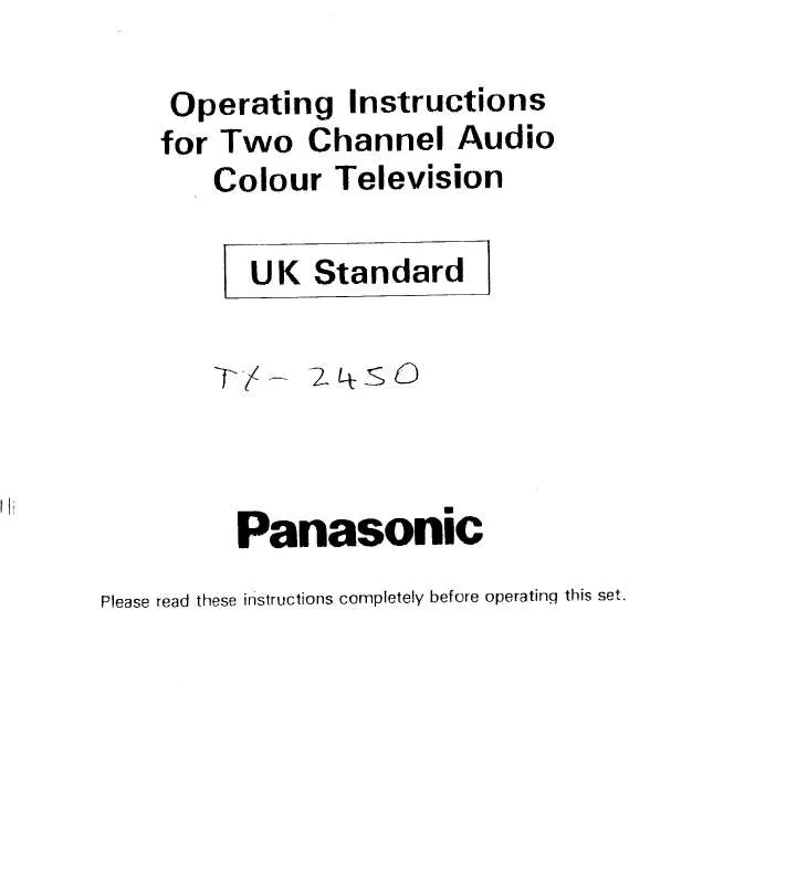 Mode d'emploi PANASONIC TX-2450