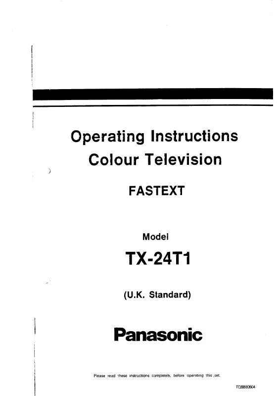 Mode d'emploi PANASONIC TX-24T1